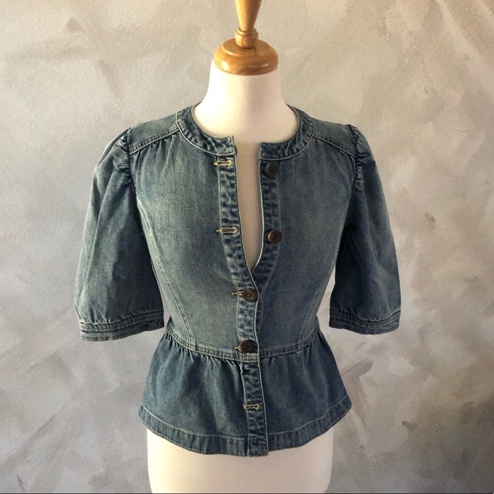 Hinge DENIM Jacket Shortsleeve Top